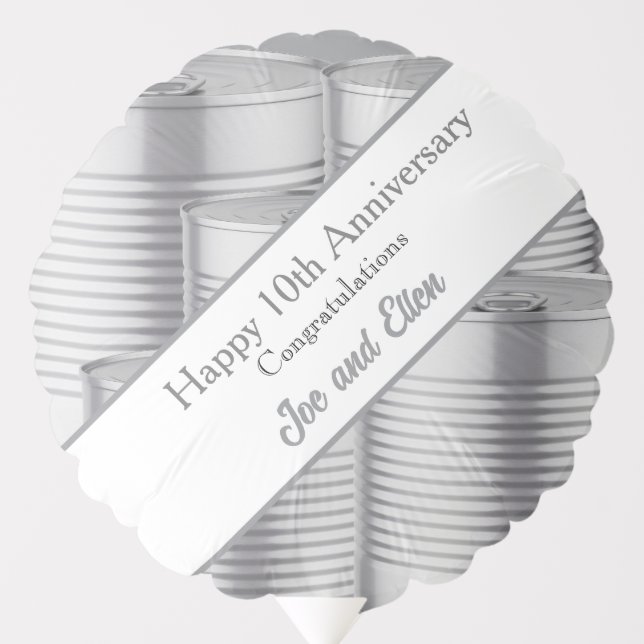 10th Wedding Anniversary, Tin Anniversary Balloon (Front)