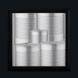 10th Wedding Anniversary, Tin Anniversary Gift Box<br><div class="desc">This unusual anniversary gift box has been designed for a couples tenth wedding anniversary,  traditionally tin.  With this in mind I have used a design of tin cans. Perfect for this land mark anniversary and ideal to team with a matching gift.</div>