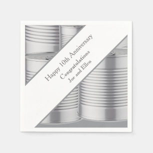 10th Wedding Anniversary, Tin Anniversary Napkins