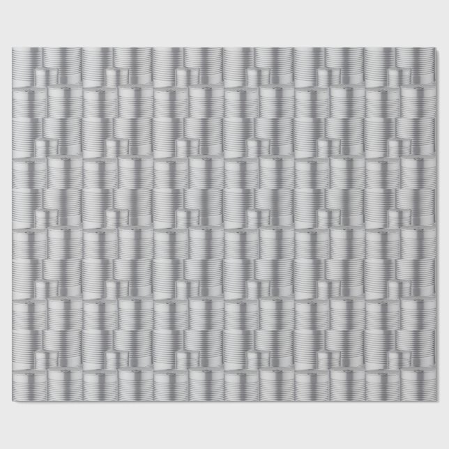10th Wedding Anniversary, Tin Anniversary Wrapping Paper (Flat)