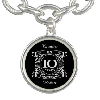 10TH wedding anniversary tin Bracelet