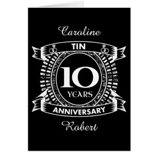 10TH wedding anniversary tin Card