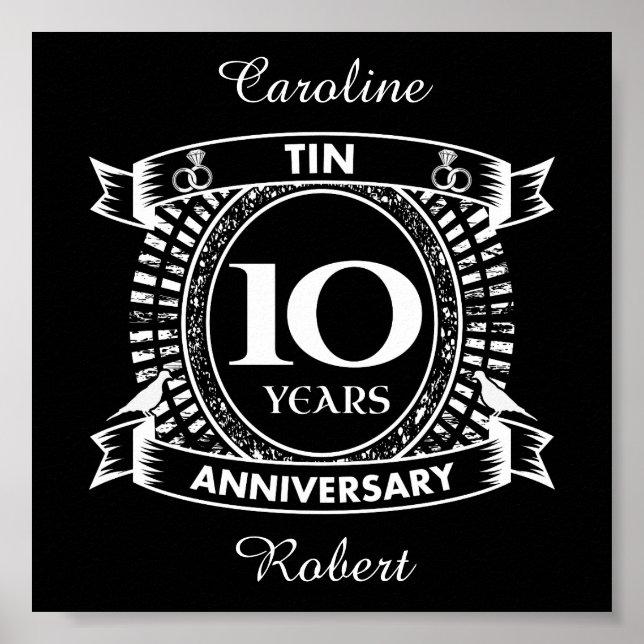 10TH wedding anniversary tin Poster (Front)