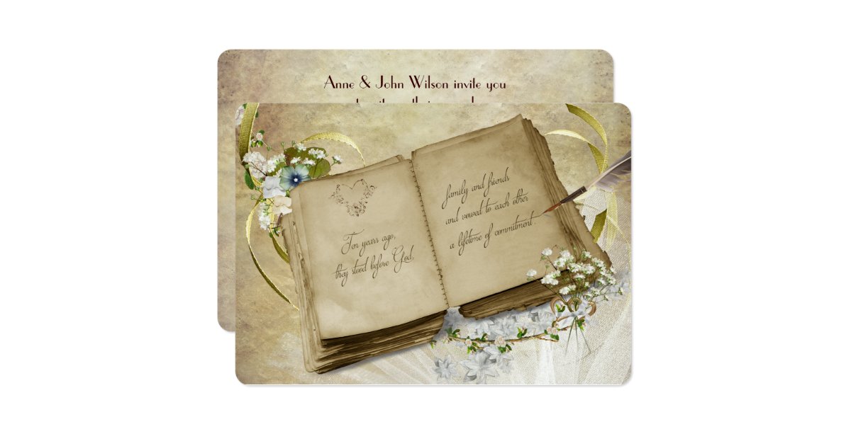 10th Wedding Anniversary Vintage Vow Renewal Invitation 