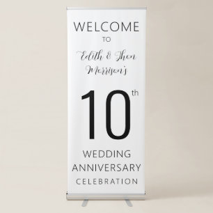 10th Wedding Anniversary Welcome Retractable Banner
