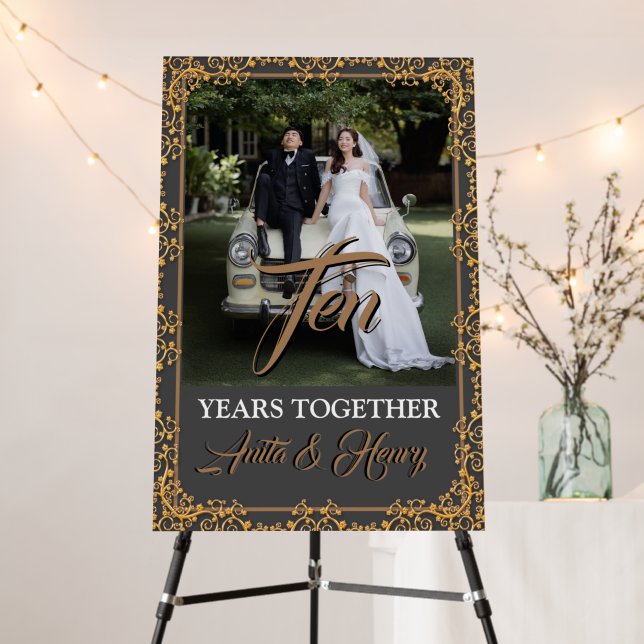 10th Wedding Anniversary Welcome Sign (In Situ (Stand))