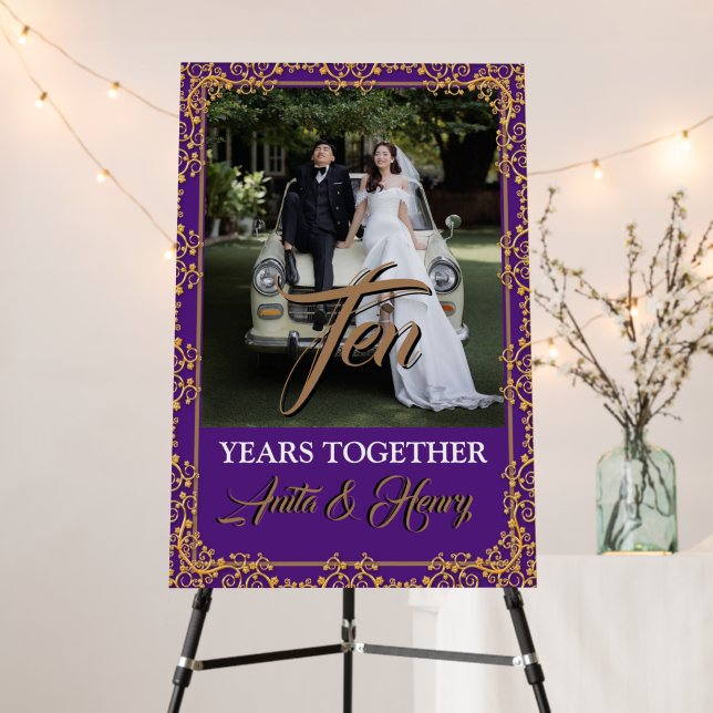 10th Wedding Anniversary Welcome Sign (In Situ (Stand))