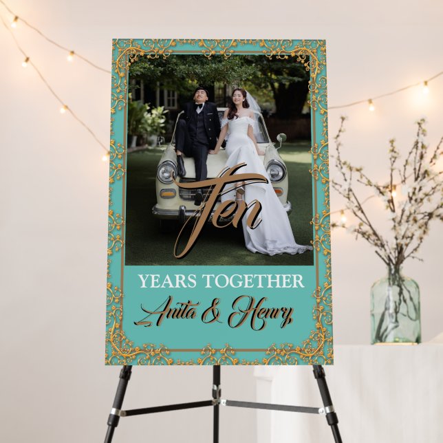 10th Wedding Anniversary Welcome Sign (In Situ (Stand))