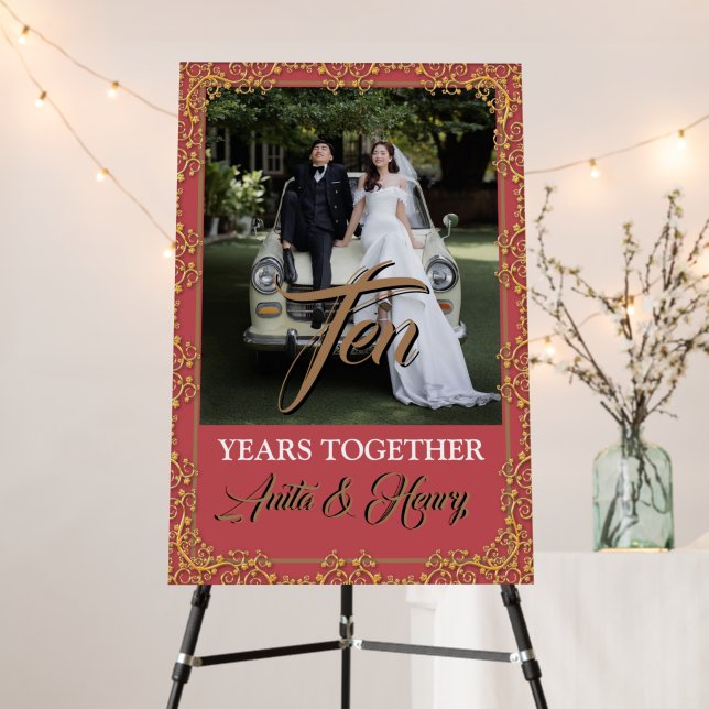 10th Wedding Anniversary Welcome Sign (In Situ (Stand))