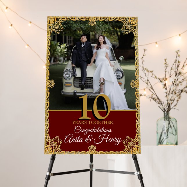 10th Wedding Anniversary Welcome Sign (In Situ (Stand))