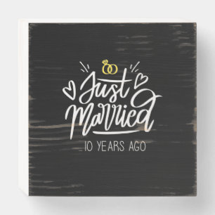 10th Wedding Anniversary Wooden Box Sign
