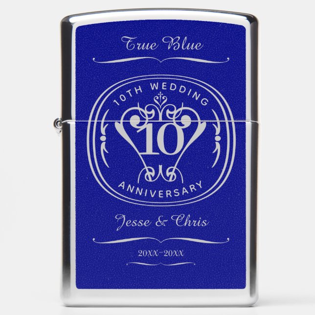 10th Wedding Anniversary Zippo Lighter (Front)
