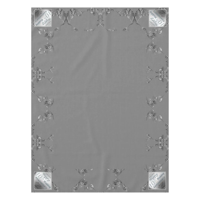 10th Wedding AnniversaryTablecloth Tablecloth (Front)