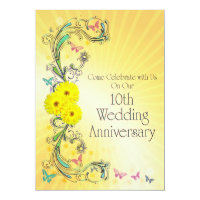 10th Wedding Anniversay Party Invitation