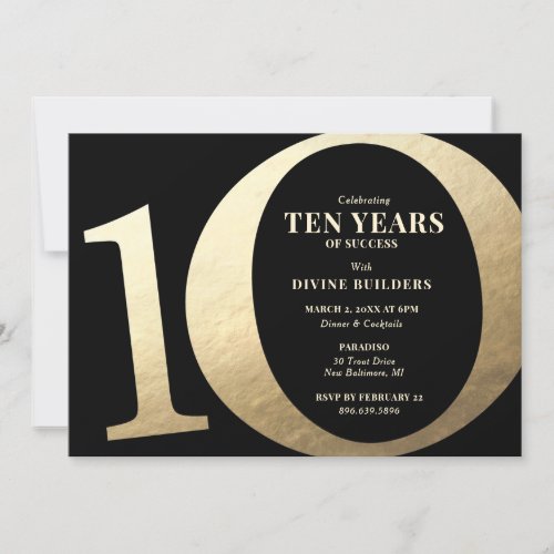 10th Year Anniversary Party Invitation