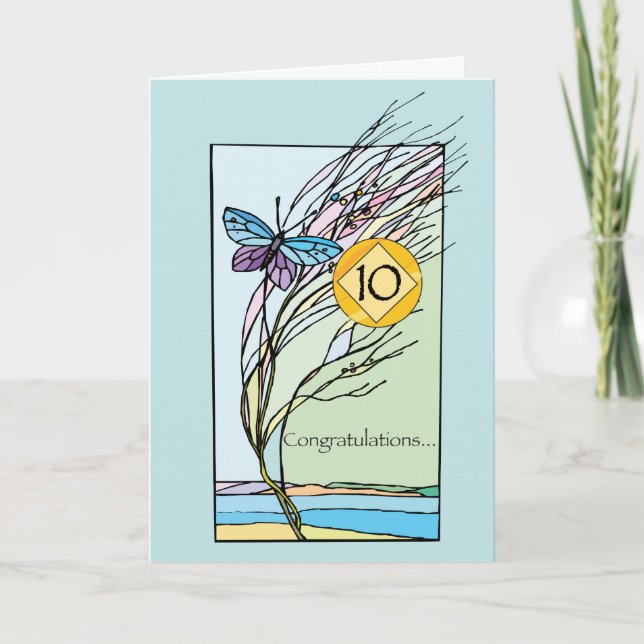 10th Yr NA Recovery Anniversary Each Day Butterfly Card (Front)
