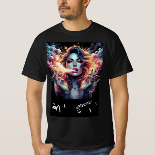 10tray Woman Smoky Swag Badass Art Grg   4000 T_Shirt