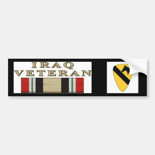 10x10_1stCav-Logo_V01, iraq war Veteran Bumper Sticker
