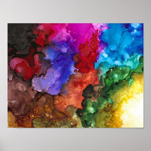 10x13 Rainbow of Bold and Vibrant Colors  Poster