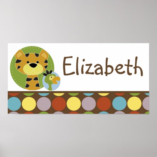 10x20 Nursery Art Name Print Jungle Tales Safari