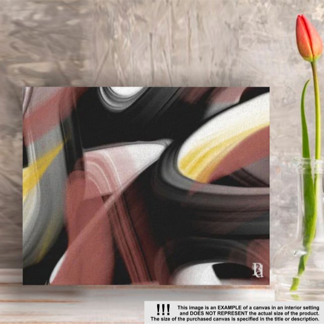 10x8" Trend Abstract Art Black White Powdery Canvas Print (Creator Uploaded)