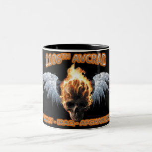 1106th AVCRAD Flaming Skull & Wings Mug