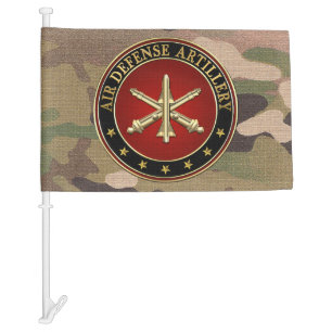 [110] Air Defense Artillery (ADA) Branch Insignia Car Flag