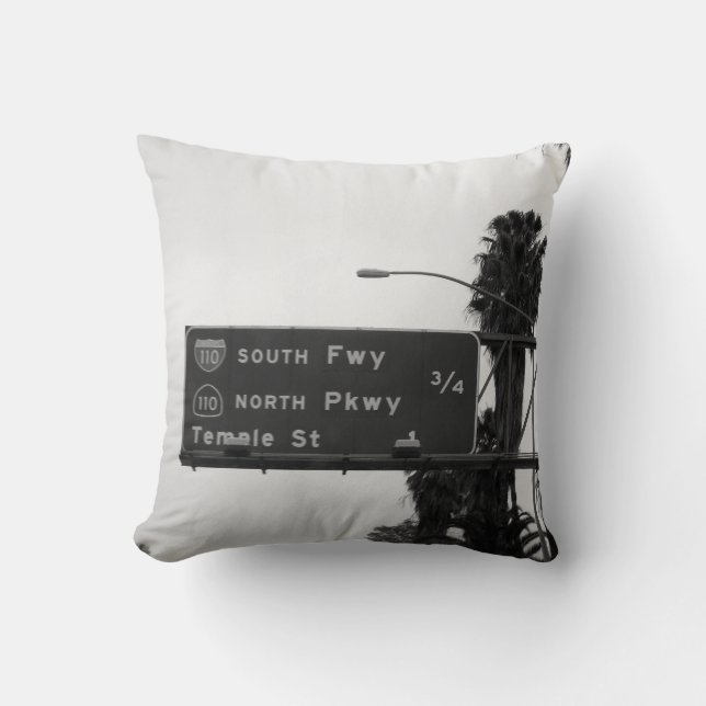 110 Freeway Sign Throw Pillow (Front)