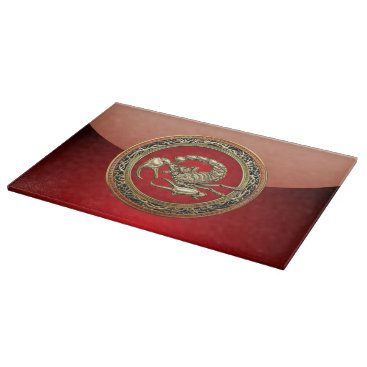 [110] Sacred Golden Scorpion on Red Cutting Board