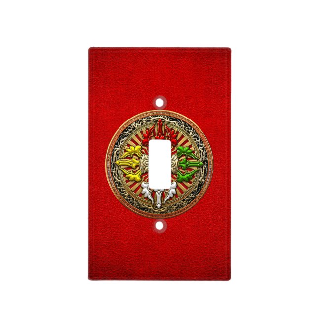 [110] Tibetan Double Dorje Mandala Light Switch Cover (Front)