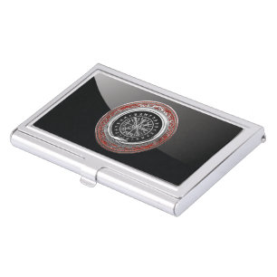 [110] Vegvisir - Viking Silver Magic Runic Compass Business Card Case