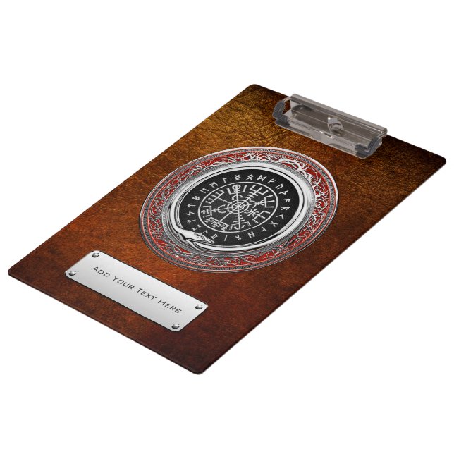 [110] Vegvisir - Viking Silver Magic Runic Compass Clipboard (Angled)