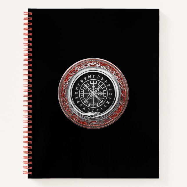 [110] Vegvisir - Viking Silver Magic Runic Compass Notebook (Front)