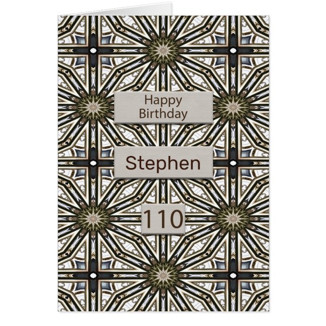 110th Birthday Abstract Mandala Design Cards (Front)