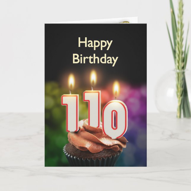 110th Birthday card with Candles (Front)