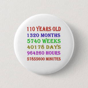 110th Birthday Milestones Button