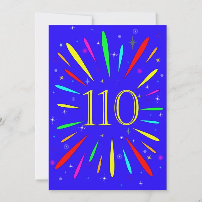 110th Birthday Party Invitation Explosion  (Front)