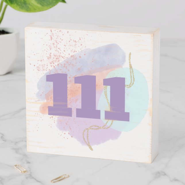 111 Align & Manifest Angel Numbers Attraction Wooden Box Sign (In Situ Horizontal)