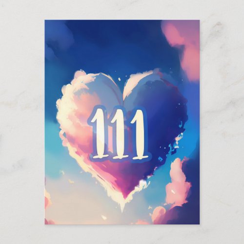 111 Angel Number A Tapestry of Cosmic Serenity Postcard