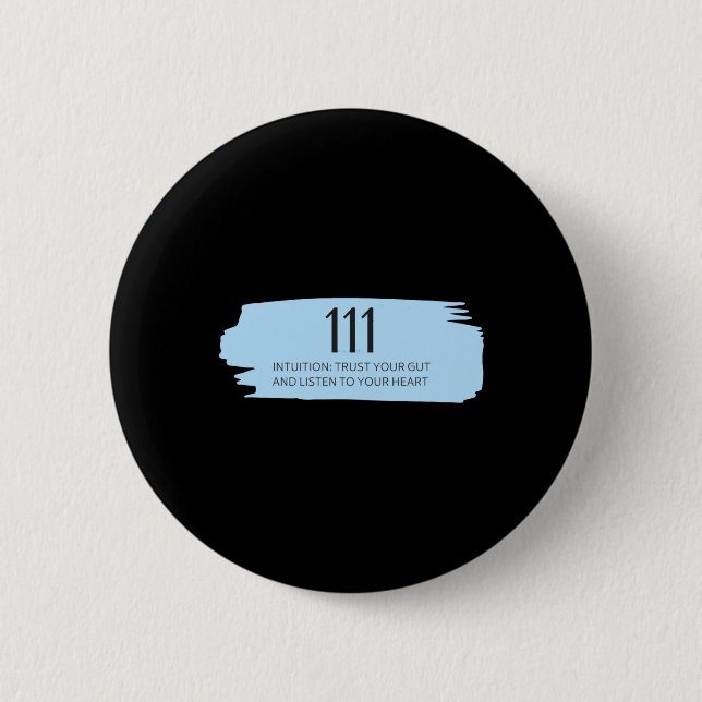 111 Angel Number Blue  Button (Front)