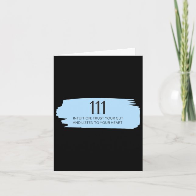 111 Angel Number Blue  Card (Front)