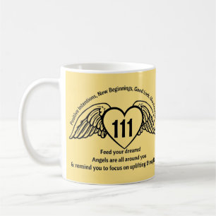 111 Angel Numbers Lemon Yellow Affirmation Name Coffee Mug