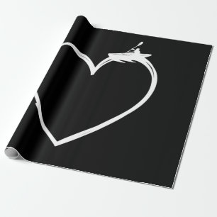 111.Kayaking Kayak On Heart Heart Kayak Girl Wrapping Paper