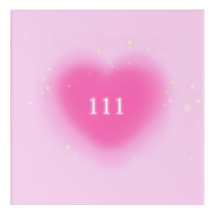 111 Pretty Pink Heart Aesthetic Angel Number Acrylic Print
