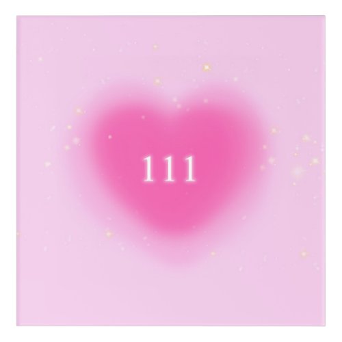 111 Pretty Pink Heart Aesthetic Angel Number  Acrylic Print