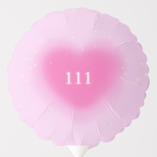 111 Pretty Pink Heart Aesthetic Angel Number   Balloon