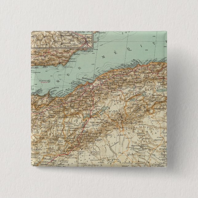 112 Morocco, Algeria, Tunisia Pinback Button (Front)