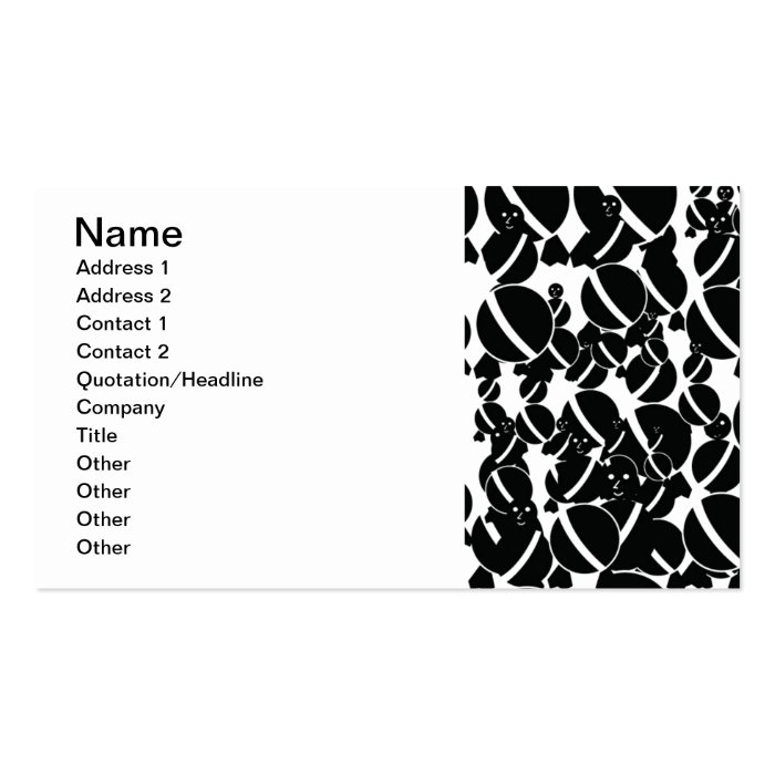 112 RANDOM ABSTRACT ROUND CIRCLES BLACK WHITE CUEB BUSINESS CARD