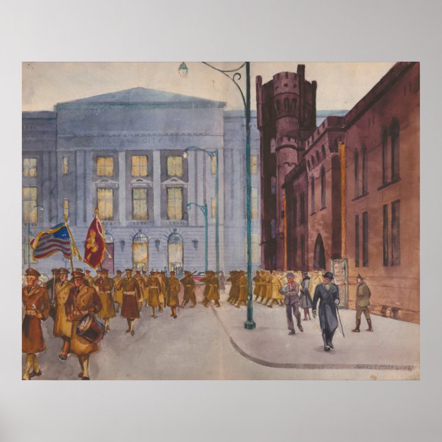 112th Engineers at the Cleveland Armory – 1940 Poster (Front)