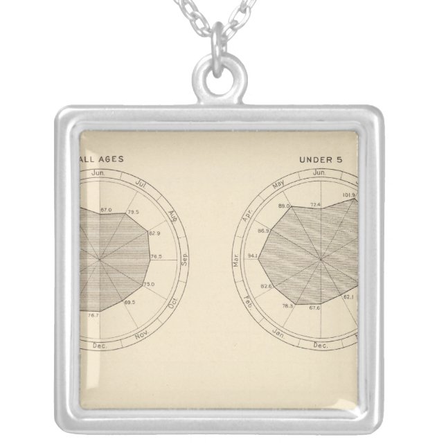 113 Deaths by month 1900 Silver Plated Necklace (Front)